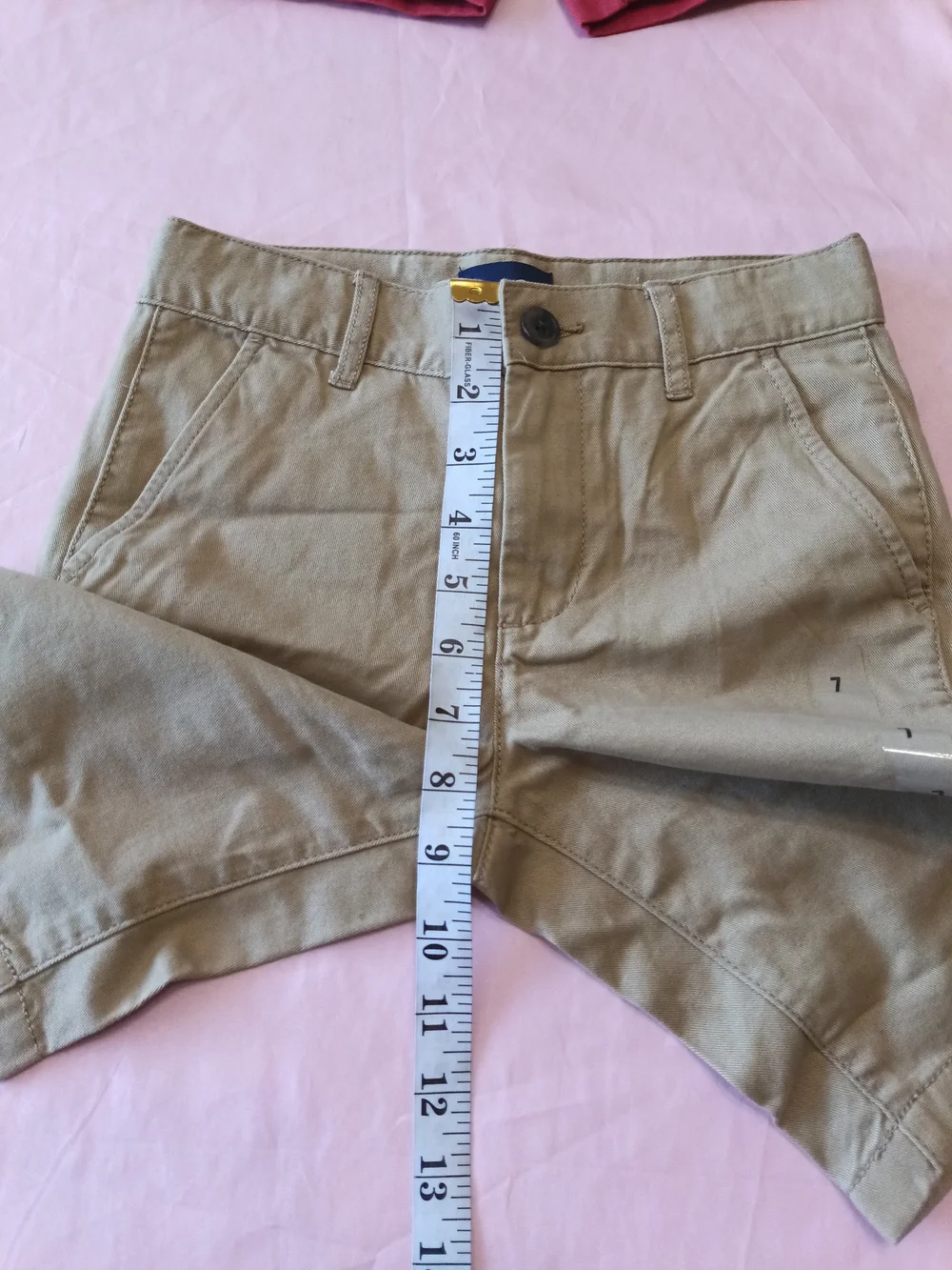 The Children's Place Red and Khaki Boys' Chino Shorts - Set Of 2 Sz. 7